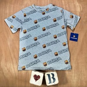 Barcelona Youth Boys Grey Soccer Tee shirt Sz. Medium